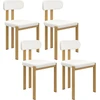 Image de Chaises de salle à manger tissu bouclette et pieds en métal effet bois