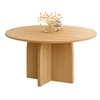 Image de Table à manger fixe japandi ronde EDITH 6 personnes bois effet hêtre 110 cm