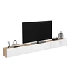 Image de Meuble TV 270 cm suspendu ELIO 3 portes bois et blanc