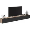 Image de Meuble TV 270 cm suspendu ELIO 3 portes bois et noir