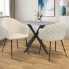 Image de Chaises de salle à manger design en velours gaufré beige