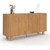 Image de Buffet ARCHIE 4 portes - Panneaux de particules - L160xP40xH80 cm - Effet chêne