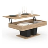Image de Table basse plateau relevable rectangulaire ELIAD bois et noir