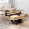 Image de Table basse plateau relevable rectangulaire bois et noir