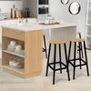 Image de Ilot central mange-debout 4 personnes 130 cm bois et plateau effet travertin