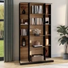 Image de Bibliothèque coulissante 5 niveaux 15 niches bois et noir