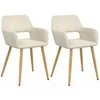 Image de Lot de 2 chaises de salle à manger, fauteuils de table HOLY en velours beige