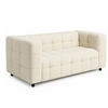 Image de Canape dangle droit fixe decorative grace 2 places en tissu bouclette blanc