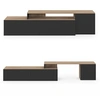 Image de Meuble TV 140-180 cm modulable d'angle BASILE rotatif bois et noir