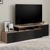 Image de Meuble TV 180-240 cm modulable d’angle rotatif bois et noir