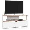 Image de Meuble TV 100 cm d'angle ELI bois façon hêtre et blanc