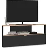 Image de Meuble TV 100 cm d'angle ELI bois façon hêtre et noir