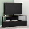 Image de Meuble TV d'angle bois façon hêtre et noir 100 cm