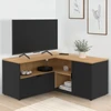 Image de Meuble TV d'angle 90 x 90 cm façon hêtre et noir