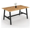Image de Table à manger rectangle MADELEINE 6 personnes bois et métal 160 cm