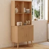 Image de Buffet de cuisine 80 CM 2 portes + tiroir effet lattes tasseau de bois