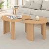 Image de Lot de 2 tables basses gigognes 70/50 bois façon hêtre