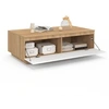 Image de Table basse TOMI 110 cm avec porte façon hêtre et blanc