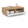 Image de Table basse 110 cm avec porte façon hêtre et blanc