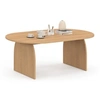 Image de Table basse japandi ovale EDITH 110 cm bois effet hêtre