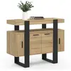 Image de Buffet 100 cm PHOENIX 4 portes bois et noir