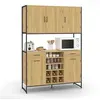 Image de Buffet de cuisine 120 CM DETROIT 5 portes + tiroirs + range-bouteilles design industriel
