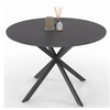 Image de Table à manger ronde JASPE 6 personnes plateau effet béton pied araignée gris anthracite 110 cm