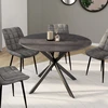 Image de Table à manger ronde plateau effet béton 110 cm pied araignée gris anthracite 6 personnes