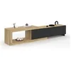 Image de Meuble TV extensible 140-200 cm RAPHAEL 2 portes bois et noir