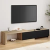Image de Meuble tv extensible 2 portes bois et noir