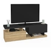 Image de Meuble TV 140 cm ANGULO 2 portes effet bois et noir