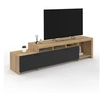 Image de Meuble TV 180 cm MALO bois et placards noirs