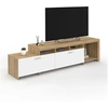Image de Meuble TV 180 cm MALO bois et placards blancs