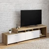 Image de Meuble tv 180 cm bois placards blancs