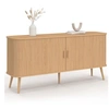 Image de Buffet 160 cm ROMIE XXL effet lattes 2 portes coulissantes