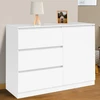 Image de Commode 3 tiroirs + 1 porte 110 cm bois blanc