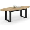 Image de Table à manger PHOENIX 8 personnes ovale 200 cm bois et noir