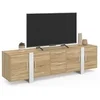 Image de Meuble TV 180 cm PHOENIX 4 portes + 2 tiroirs bois et blanc