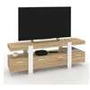 Image de Meuble TV 140 cm PHOENIX avec tiroirs bois et blanc