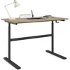 Image de Bureau droit JEANNE assis debout à manivelle hauteur réglable 70 - 120 cm bois façon hêtre et noir