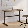 Image de Bureau assis debout à manivelle hauteur réglable 70 - 120 cm bois façon hêtre et noir