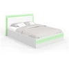 Image de Lit double CHARLIE 140 x 190 cm avec sommier et LED intégrées blanc
