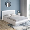 Image de Lit double 140 x 190 cm avec sommier et LED intégrées blanc