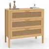 Image de Commode 3 tiroirs EDHEN 80 cm cannage coloris bois