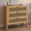 Image de Commode en bois 3 tiroirs cannage 80 cm