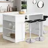 Image de Mange-debout 4 personnes ilot central blanc et plateau marbre 130 cm