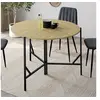 Image de Table à manger pliante ronde YAEL 4 personnes bois et noir design industriel 110 cm