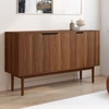 Image de Buffet en bois 140 cm vintage avec 3 portes effet noyer