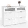 Image de Commode 6 tiroirs VITO 110 cm bois blanc et effet givré