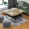 Image de Table basse rectangulaire industrielle relevable et convertible pour manger